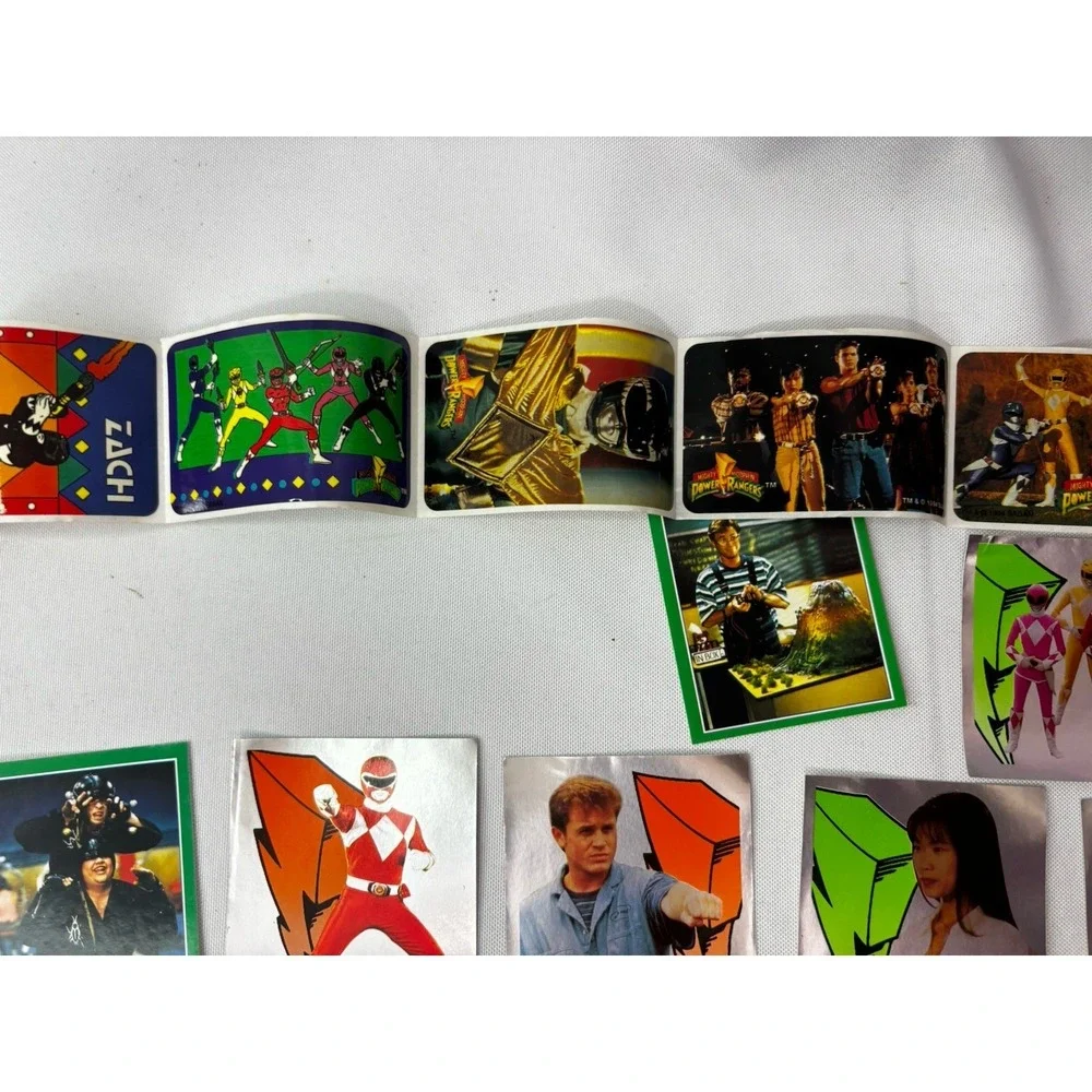 LOT 50+ Merlin Collections Mighty Morphin Power Rangers TRADING STICKER/ROLL